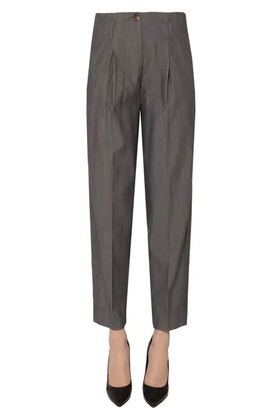 Kiltie Wool And Cotton Trousers In Gray