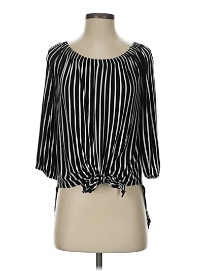 Pre-owned Kim & Cami 3/4 Sleeve Blouse In Black