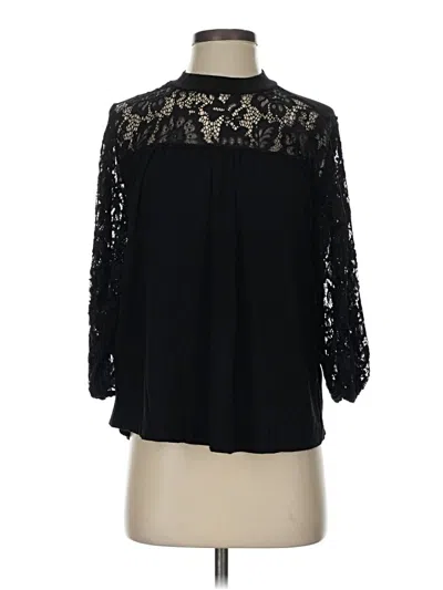 Pre-owned Kim & Cami 3/4 Sleeve Blouse In Black