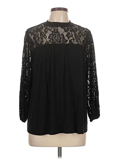 Pre-owned Kim & Cami 3/4 Sleeve Blouse In Black