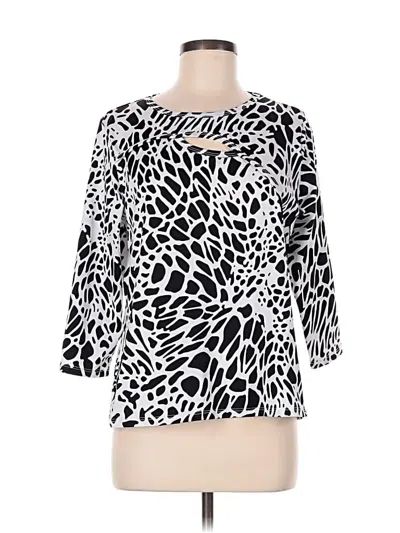 Pre-owned Kim & Cami 3/4 Sleeve Blouse In Black