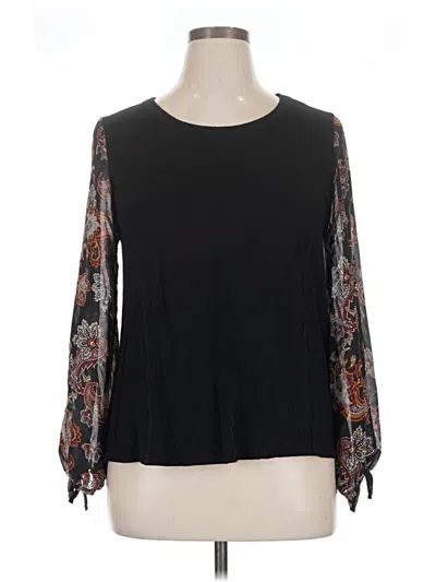 Pre-owned Kim & Cami 3/4 Sleeve Blouse In Black