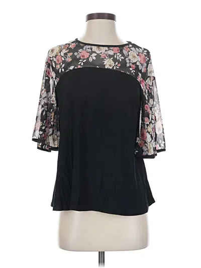 Pre-owned Kim & Cami 3/4 Sleeve Blouse In Black