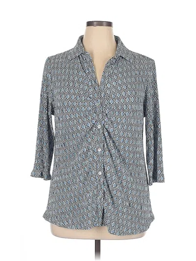 Pre-owned Kim & Cami 3/4 Sleeve Blouse In Blue