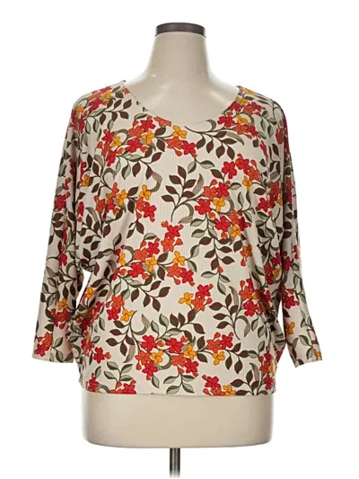 Pre-owned Kim & Cami 3/4 Sleeve Blouse In Ivory