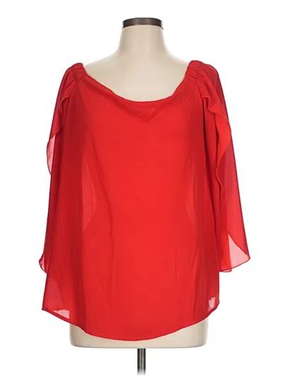 Pre-owned Kim & Cami 3/4 Sleeve Blouse In Red