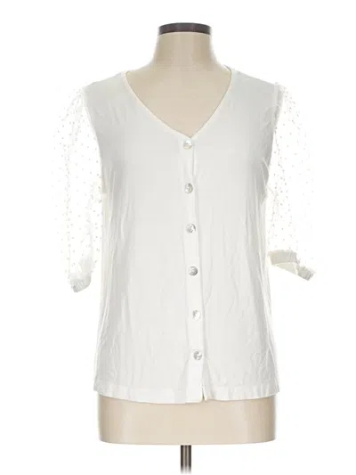 Pre-owned Kim & Cami 3/4 Sleeve Blouse In White