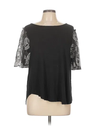 Pre-owned Kim & Cami 3/4 Sleeve T-shirt In Black