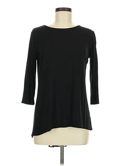 Pre-owned Kim & Cami 3/4 Sleeve Top Black Boatneck Tops