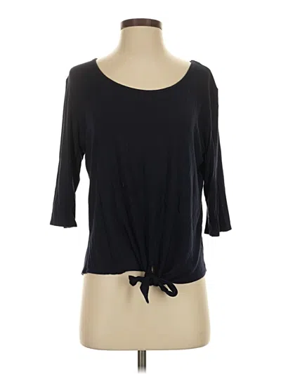 Pre-owned Kim & Cami 3/4 Sleeve Top Black Boatneck Tops