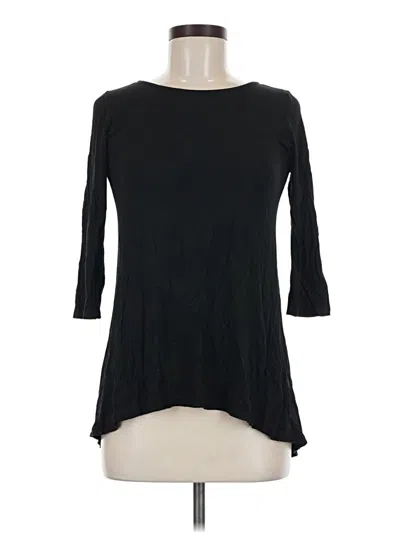 Pre-owned Kim & Cami 3/4 Sleeve Top Black Boatneck Tops