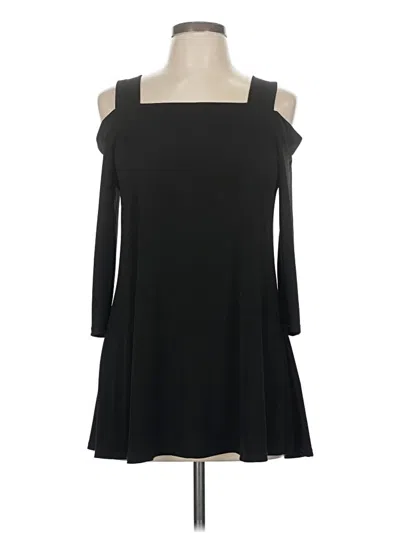 Pre-owned Kim & Cami 3/4 Sleeve Top Black Cold Shoulder Neckline Tops