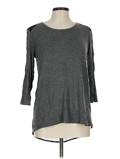 Pre-owned Kim & Cami 3/4 Sleeve Top Gray Boatneck Tops