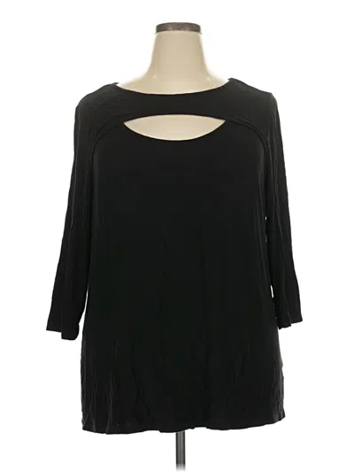 Pre-owned Kim & Cami 3/4 Sleeve T-shirt In Black