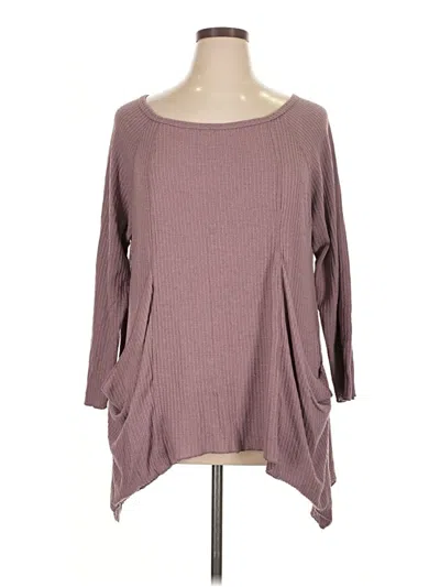 Pre-owned Kim & Cami 3/4 Sleeve T-shirt In Burgundy