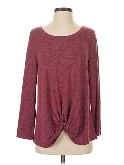 Pre-owned Kim & Cami 3/4 Sleeve T-shirt In Burgundy