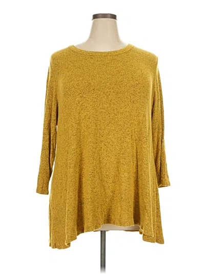 Pre-owned Kim & Cami 3/4 Sleeve T-shirt In Gold