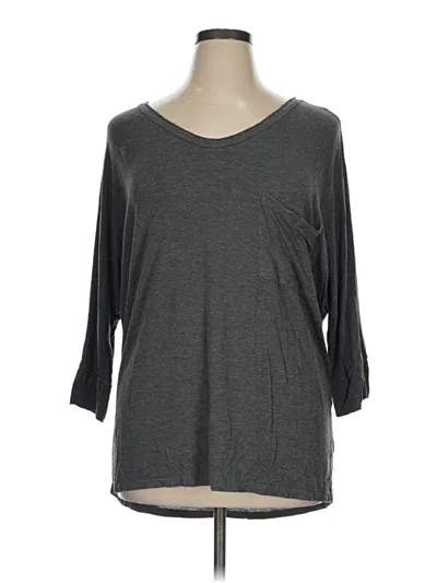 Pre-owned Kim & Cami 3/4 Sleeve T-shirt In Gray