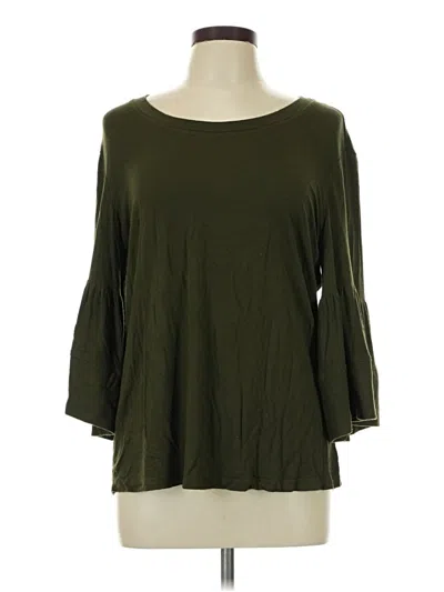 Pre-owned Kim & Cami 3/4 Sleeve T-shirt In Green