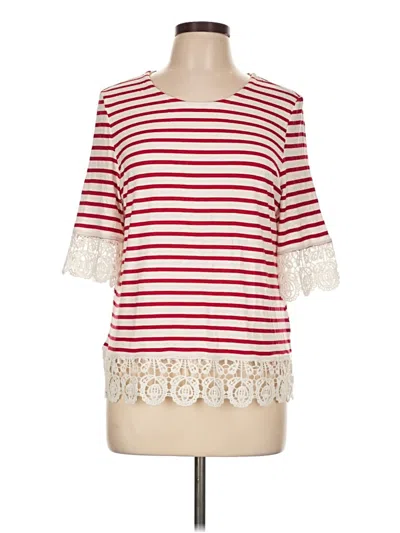Pre-owned Kim & Cami 3/4 Sleeve T-shirt In Red