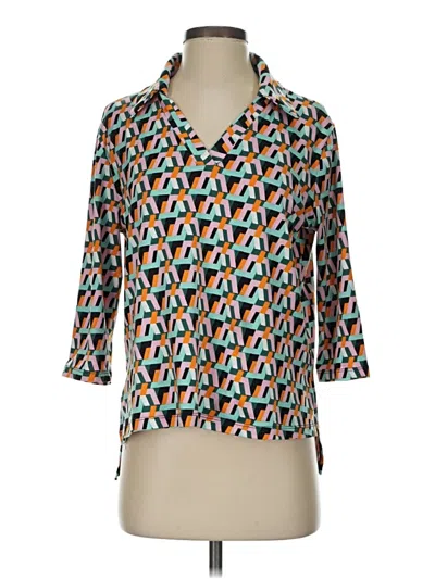 Pre-owned Kim & Cami 3/4 Sleeve T-shirt In Teal