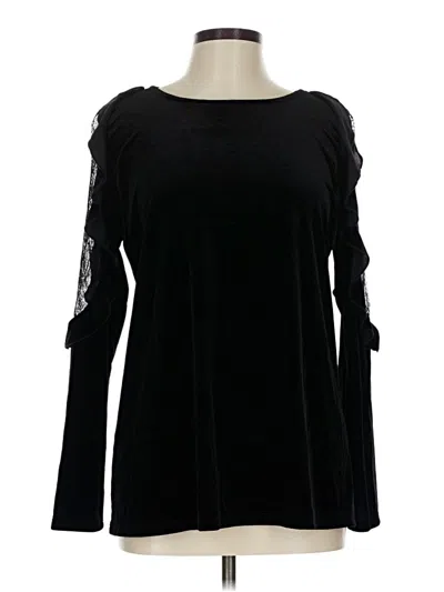 Pre-owned Kim & Cami Long Sleeve Blouse In Black