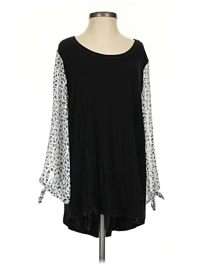 Pre-owned Kim & Cami Long Sleeve Blouse In Black