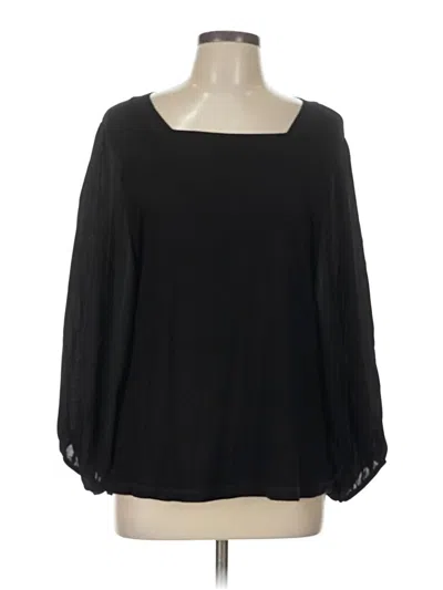 Pre-owned Kim & Cami Long Sleeve Blouse In Black