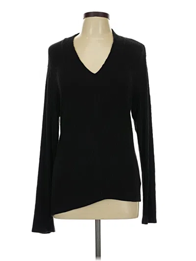 Pre-owned Kim & Cami Long Sleeve Top Black V-neck Tops