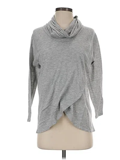 Pre-owned Kim & Cami Long Sleeve Top Gray Cowl Neck Tops