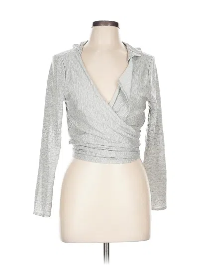 Pre-owned Kim & Cami Long Sleeve Top Silver Cowl Neck Tops