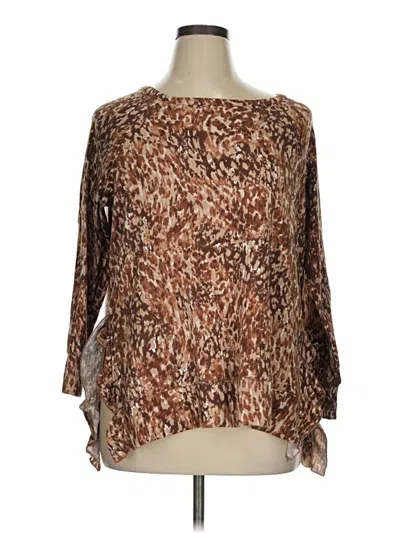 Pre-owned Kim & Cami Pullover Sweater In Brown