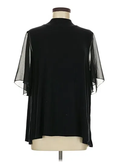 Pre-owned Kim & Cami Short Sleeve Blouse In Black