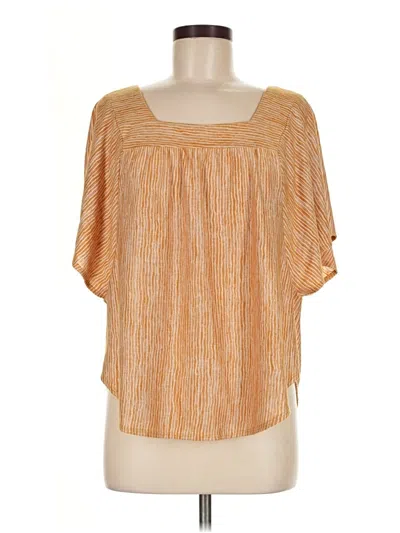 Pre-owned Kim & Cami Short Sleeve Blouse In Orange