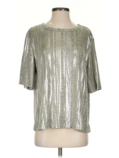 Pre-owned Kim & Cami Short Sleeve Blouse In Silver