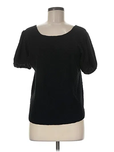 Pre-owned Kim & Cami Short Sleeve Top Black Scoop Neck Tops