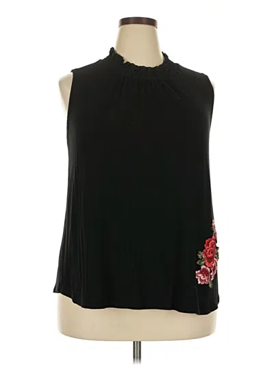 Pre-owned Kim & Cami Sleeveless Blouse In Black