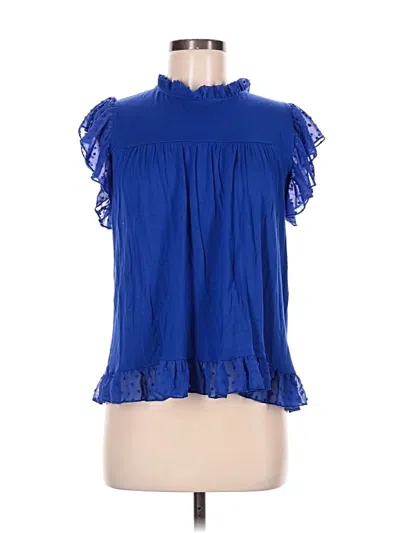 Pre-owned Kim & Cami Sleeveless Blouse In Blue