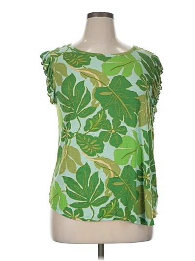 Pre-owned Kim & Cami Sleeveless Blouse In Green