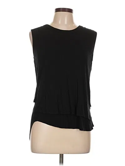 Pre-owned Kim & Cami Sleeveless Top Black One Shoulder Neckline Tops