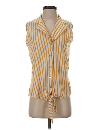 Pre-owned Kim & Cami Tank Top Yellow Tie Neck Tops