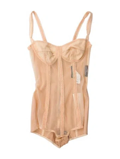 Pre-owned Kim Dolce & Gabbana Scoop Neck Sleeveless Bodysuit In Pink