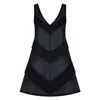 Kim Foley Women's Black Chevron Beach Cover-up Athletic Mesh Dress In Black