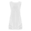Kim Foley Women's White High-low Beach Cover-up Athletic Mesh Dress In White