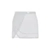Kim Foley Women's White Shortie Sarong Beach Cover-up Athletic Wrap Skirt In White