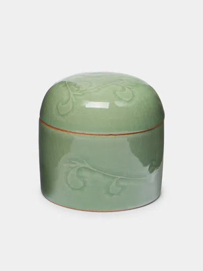 Kim Pan-ki Celadon Lidded Jar  Abask Luxury Gift In Brown