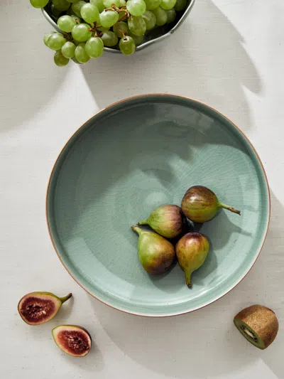 Kim Pan-ki Comb Pattern Celadon Serving Dish  Abask Luxury Gift In Green