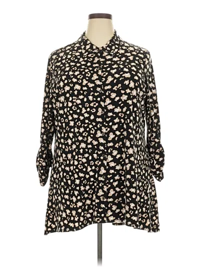 Pre-owned Kim Rogers 3/4 Sleeve Blouse In Black