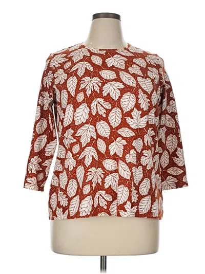 Pre-owned Kim Rogers 3/4 Sleeve Blouse In Burgundy