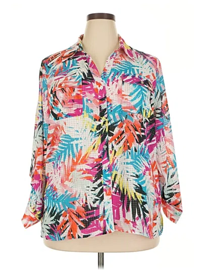 Pre-owned Kim Rogers 3/4 Sleeve Blouse In Pink